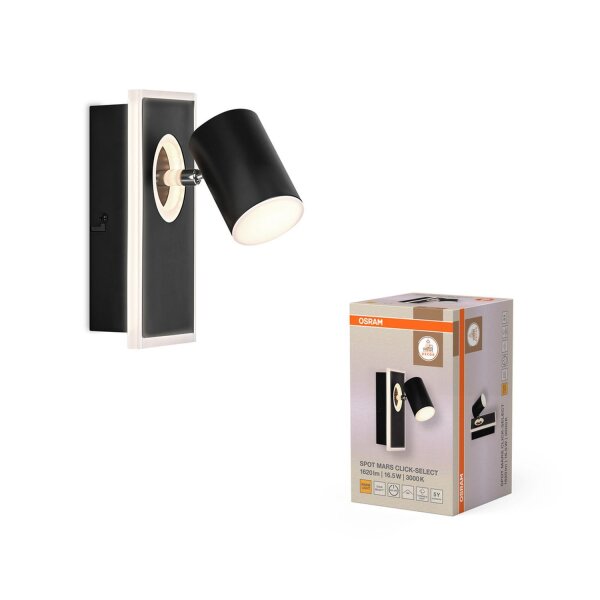 LED Wandspot schwenkbar Schwarz 3000 K H:20 cm OSRAM