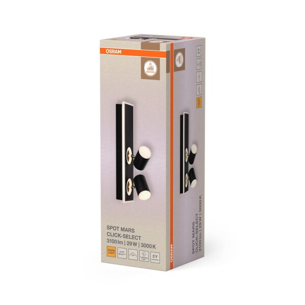 LED Deckenstrahler Schwarz verstellbar 3000 K OSRAM