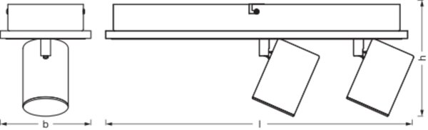 LED Deckenstrahler Schwarz verstellbar 3000 K OSRAM