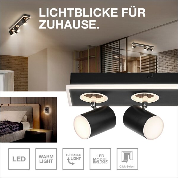 LED Deckenstrahler Schwarz verstellbar 3000 K OSRAM