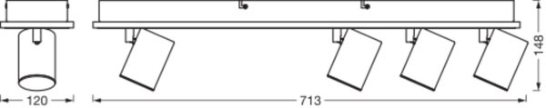 LED Deckenstrahler schwenkbar Schwarz 3000 K OSRAM