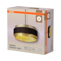Pendelleuchte Gold Schwarz Stoff E27 Ø50cm modern...