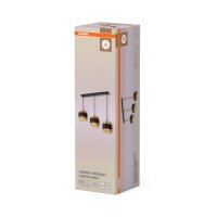 Hängelampe Gold Schwarz Stoff E27 L:78 cm modern OSRAM
