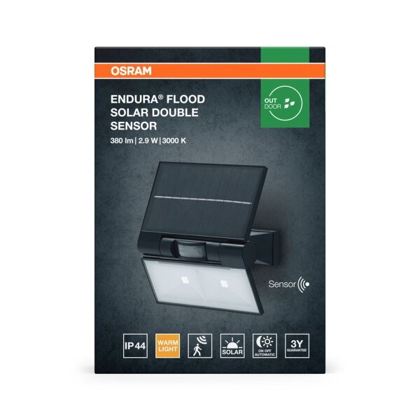 LED Solar Strahler Sensor Dunkelgrau 3000K IP44 OSRAM