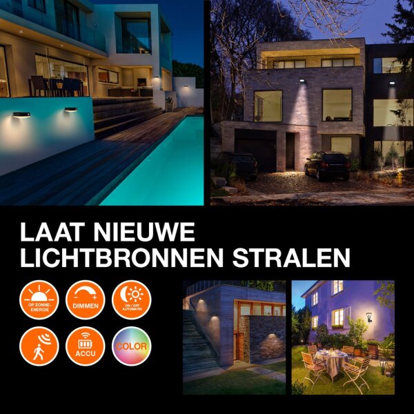 LED Solar Strahler Sensor Dunkelgrau 3000K IP44 OSRAM