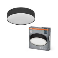 Deckenlampe Schwarz Stoff E27 L:48 cm blendarm OSRAM
