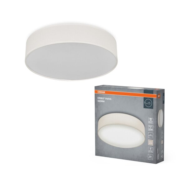 Deckenleuchte Stoff E27 L:48cm modern blendarm OSRAM
