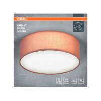 Deckenlampe Braun Stoff E27 rund L:30cm modern OSRAM