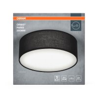 Deckenleuchte Schwarz Stoff E27 L:30cm wohnlich OSRAM