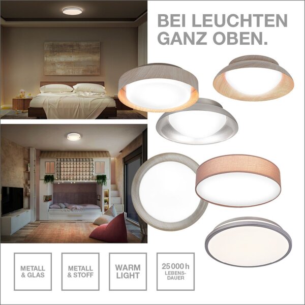 Deckenlampe Schwarz Stoff E27 L:40cm wohnlich OSRAM
