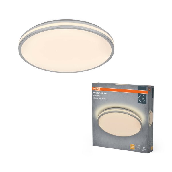 LED Deckenleuchte Silber Metall 3000K Ø49cm rund OSRAM