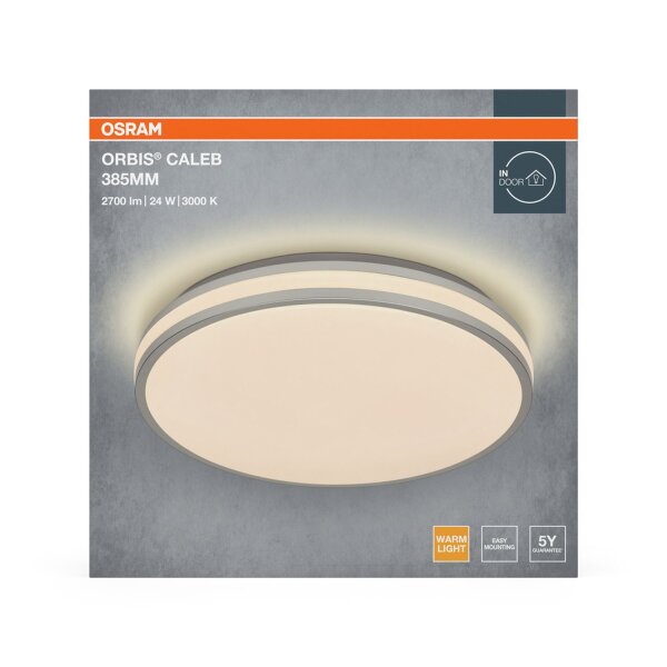 LED Deckenlampe Silber Metall 3000 K Ø38,5cm OSRAM