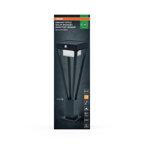LED Solar Wegeleuchte Sensor Aluminium 3000K IP44 50cm