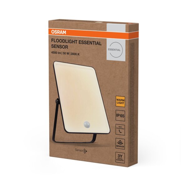 LED Außenstrahler Sensor Schwarz Alu 3000K IP65 OSRAM