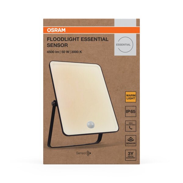 LED Außenstrahler Sensor Schwarz Alu 3000K IP65 OSRAM