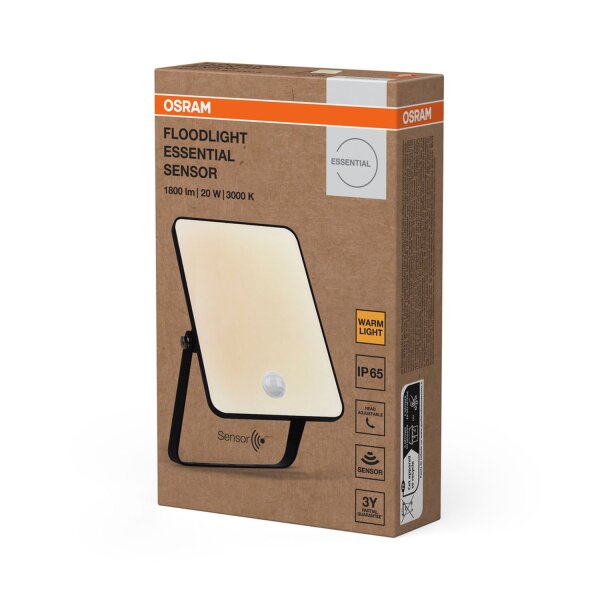 LED Außenstrahler Sensor Schwarz Alu 3000 K IP65 OSRAM