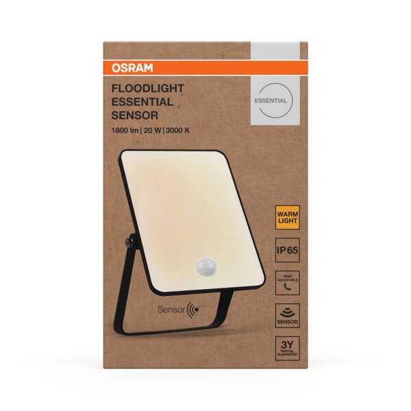LED Außenstrahler Sensor Schwarz Alu 3000 K IP65 OSRAM