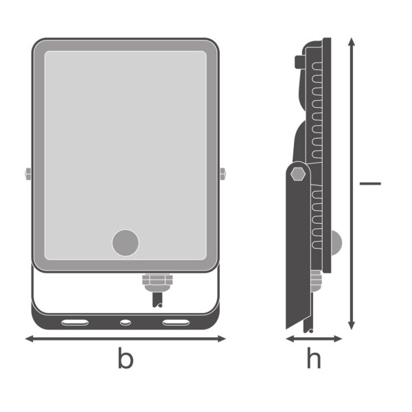 LED Außenstrahler Schwarz Alu Sensor 3000K IP65 OSRAM