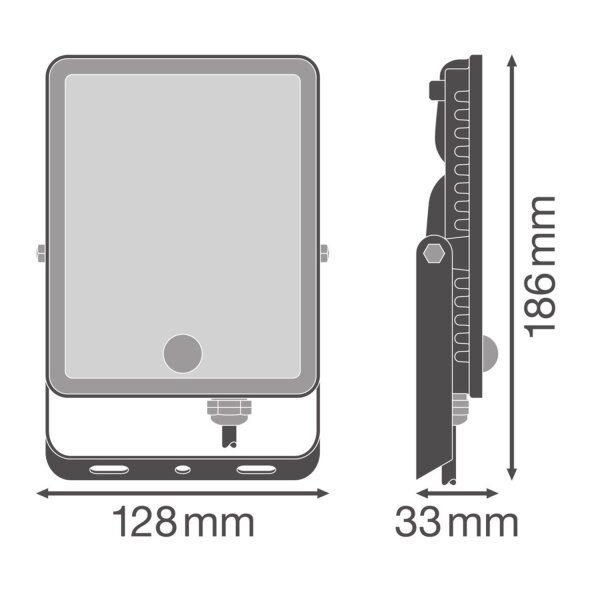 LED Außenstrahler Schwarz Alu Sensor 3000K IP65 OSRAM