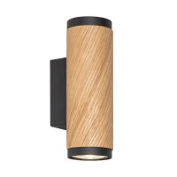 Up Down Wandlampe H: 18 cm klein 2x GU10 Holzfurnier Metall