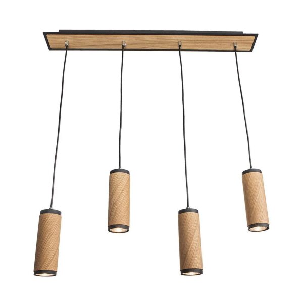Pendelleuchte Modern B: 75 cm Holzfurnier Metall 4x GU10