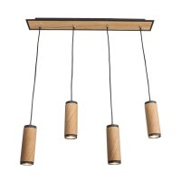 Pendelleuchte Modern B: 75 cm Holzfurnier Metall 4x GU10