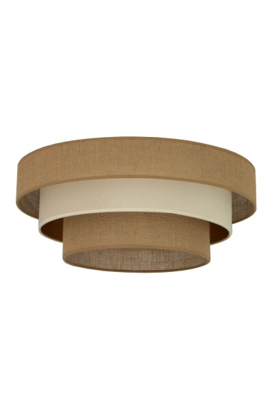 Deckenlampe Jute Samt Beige Ecru E27 Ø50 cm wohnlich