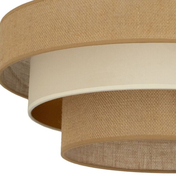 Deckenlampe Jute Samt Beige Ecru E27 Ø50 cm wohnlich