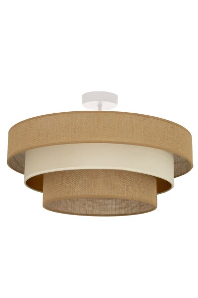 Deckenlampe Jute Stoff Weiß Beige Ecru E27 Ø50 cm