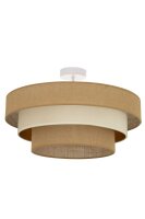 Deckenlampe Jute Stoff Wei&szlig; Beige Ecru E27...