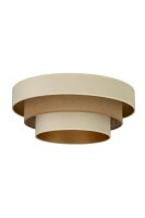 Deckenlampe Jute Samt Ecru Gold E27 &Oslash;50 cm wohnlich