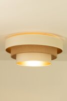 Deckenlampe Jute Samt Ecru Gold E27 Ø50 cm wohnlich
