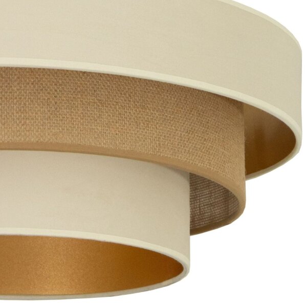 Deckenlampe Jute Samt Weiß Ecru Beige E27 Ø50 cm
