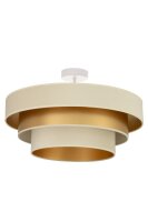 Deckenlampe Jute Samt Wei&szlig; Ecru Gold E27 &Oslash;50 cm