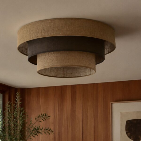 Deckenlampe Jute Stoff Beige Braun E27 Ø50 cm
