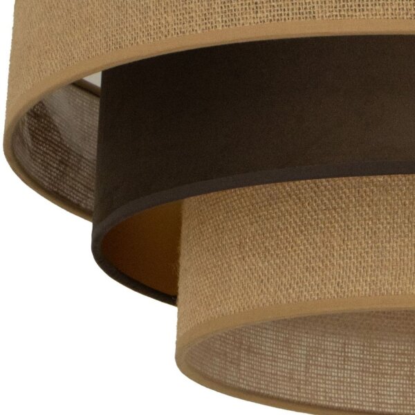 Deckenlampe Jute Stoff Schwarz Beige E27 Ø50 cm