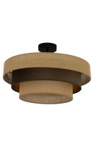Deckenlampe Jute Stoff Schwarz Beige E27 &Oslash;50 cm