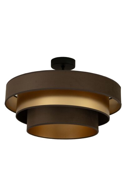 Deckenlampe Jute Stoff Schwarz Braun E27 Ø50 cm