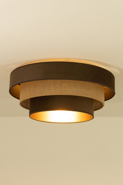 Deckenlampe Jute Stoff Braun Beige E27 Ø50 cm