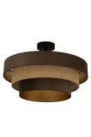 Deckenlampe Jute Stoff Schwarz E27 &Oslash;50 cm wohnlich