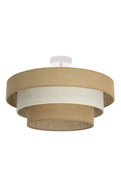 Deckenlampe Jute Weiß Beige Sandfarben E27 Ø50 cm