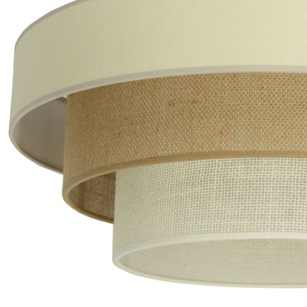 Deckenlampe Jute Weiß Sandfarben E27 Ø50 cm wohnlich