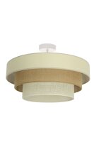 Deckenlampe Jute Wei&szlig; Sandfarben E27 &Oslash;50 cm...