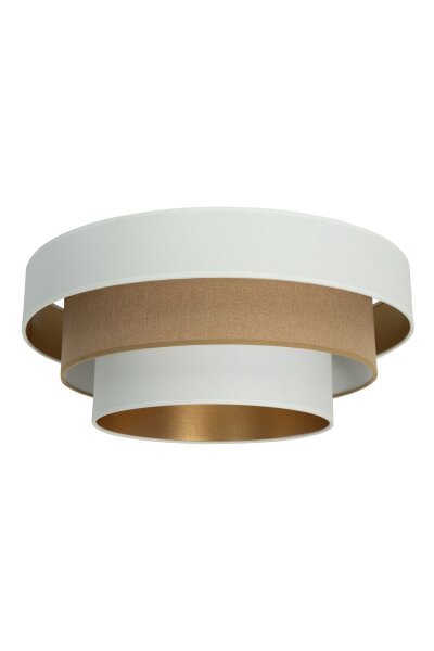 Deckenlampe Jute Weiß Gold E27 Ø50 cm gemütlich