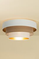 Deckenlampe Jute Weiß Gold E27 Ø50 cm...