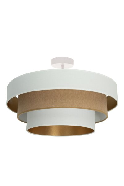 Deckenlampe Jute Weiß Sandfarben Gold E27 Ø50 cm