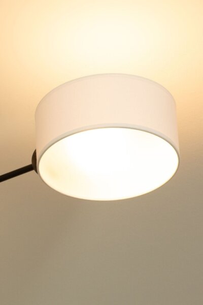 Deckenlampe Stoff Schwarz Weiß E27 L:80 cm wohnlich