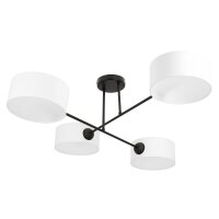 Deckenlampe Stoff Schwarz Wei&szlig; E27 L:80 cm wohnlich
