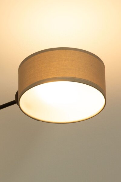 Deckenlampe Stoff Schwarz Dunkelbeige E27 L:80 cm