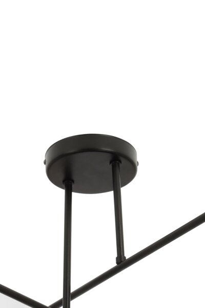 Deckenlampe Stoff Schwarz Dunkelbeige E27 L:80 cm